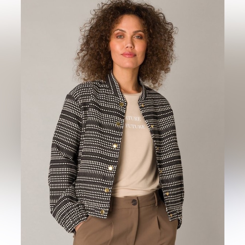Woven Black & White Bomber Jacket